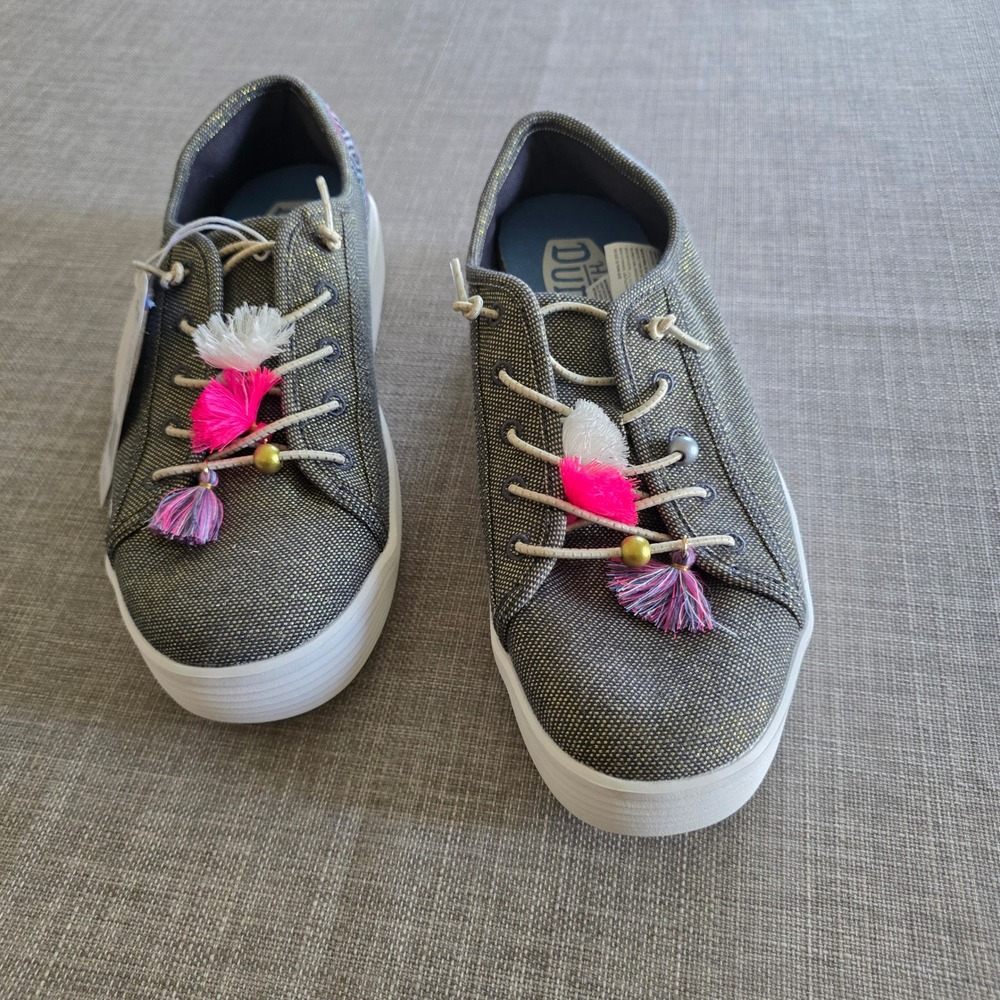 Hey Dude Cody W Boho Mix Black Multi Tassel Slip On Sneakers 41306-0C4 Womens 10 - Picture 3 of 10